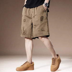 Quần Short Cotton Đầy Đặn Phong Cách Graffiti Retro Dễ Dàng