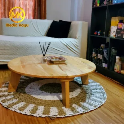 meja kayu bulat minimalis diameter 50-75x30-50cm cafe meja kerja bundar meja lesehan meja kopi