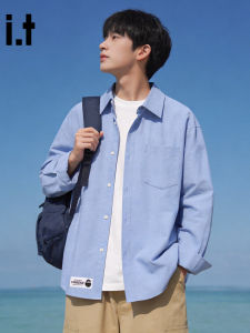 FINGERCROXX | Light Blue Oxford Fabric Loose Fitting Shirt