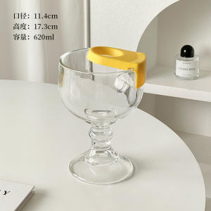 High Foot Glass Beer Cup with Buckle Creative Personalized Summer Beverage Water Glass for Home Use Bubble Water Juice Beer