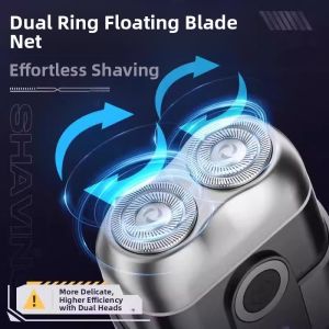 MONLEYTA | Portable Electric Shaver For Men Genuine German Mini Cannon Razor Gift For Boyfriend Stainless Steel Blade Wet And Dry Use