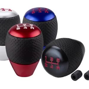 Nút Cần Số Xe Hơi 5 Cấp Universal Racing Chất Liệu Da Nhôm Hợp Kim Thay Thế Cần Số Tự Động/số Sàn Có Logo 5 Cấp