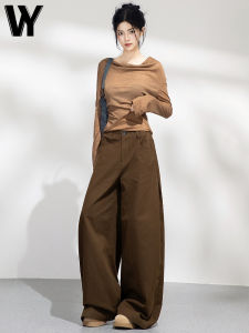 Slimming High Waist Wide Leg Denim Jeans Womens Fall New Style American Style Drapey Straight Leg Long Pants Casual Leisure