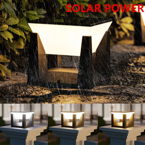Solar Garden Lawn Decor Light Outdoor Solar Post Light Solar Pillar Column Light Modern LED Fence Deck Cap Lamp IP65 Waterproof