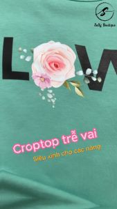 Áo Croptop Hở Vai Quyến Rũ Love Flower Nhiều Màu Đẹp Chất Thun Cotton 35/65 Co Giãn 2 Chiều Mềm Mịn Mặc Mát -CRT015