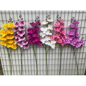 Cành hoa Lan hồ điệp giả - 1 cành - 3 nhánh - 12 bông - dài 100cm - Nhiều loại màu - Cây giả hoa lụa trang trí nhà cửa