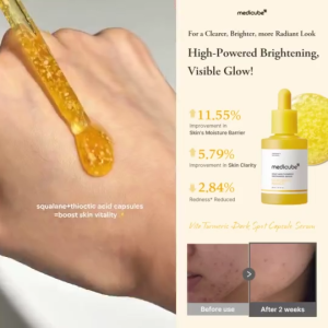 Medicube Kojic Acid Turmeric Niacinamide Serum 30ml 5% Niacinamide 1% Turmeric Fade Dark Spots Even Out Skin Tone Boost Radiance Brightening Booster Facial Serum Improve Dull Complexion