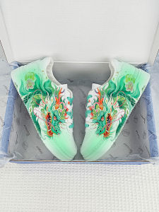 Giày Thể Thao Nam Warrior Hand-Painted Retro Canvas Rubber Soles Đế Bằng Giày Thể Thao Đế Thấp Cho Cặp Đôi Mùa Đông Thường Ngày