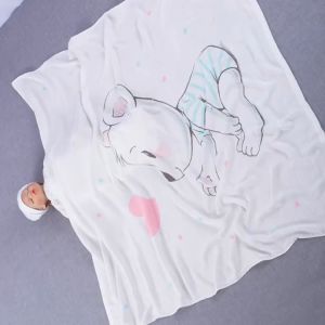 Chăn (mền) đũi cho bé từ sơ sinh đến tiểu học chất liệu sợi tre thiên nhiên và sợi Cotton loại siêu mềm mịn KT: 110x110cm