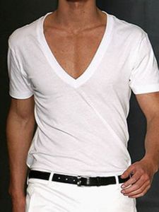 Áo Thun Nam Mùa Hè Thường Ngày Cổ Chữ V Tay Ngắn Màu Trơn Thoáng Khí Polyester Dáng Rộng Thời Trang Thể Thao