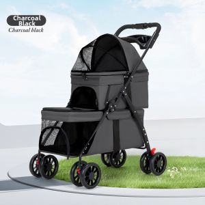 Double Layer Large Capacity Portable Pet Stroller