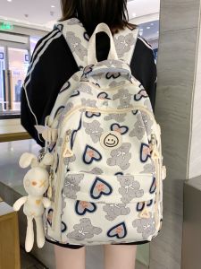 Schoolbag Girl Junior High School Student Shout Bar Cute Backpack High School and College Student Graffiti Young Adult Primary School Student 3-6 Backpack