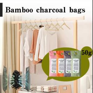 1Pc Activated Bamboo Charcoal Bag 50g Formaldehyde Odor Removal Air Purifier Carbon Bag Shoe Odor Absorb Drying Dehumidifying