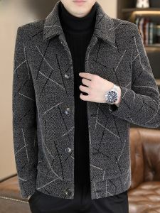 HENGYUANXIANG | Hengyuanxiang Mens Gold Mink Velvet Jacket Thickened Autumn Winter New Style Checkered High-end Mens Fashion Upperwear
