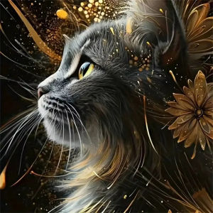 500/1024PCS Jigsaw Puzzle Peaceful Black Cat Night Scene For Adults Ideal For Stress Relief And Relaxation