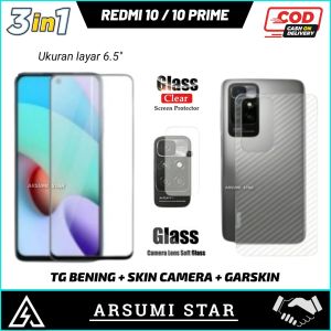 PROMO PAKET MURAH 3 IN 1 TEMPERED GLASS ANTI BLUE LIGHT XIAOMI REDMI 10 / REDMI 10 PRIME / REDMI 10 2022 / REDMI 10 PRIME 2022 TG ANTI GORES ANTI-BLUELIGHT + SKIN CARBON + SKIN CAMERA