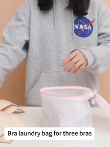 (HOME+) Laundry Bag Washing Machine Fine Mesh Wash Net for Bra Panties Lingerie Underwear Clothes Travel