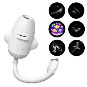 USB Rocket Galaxy Star Projector Night Light Flexible Gooseneck Starry Sky Projection Lamp Home Car Bedroom Atmosphere Decor