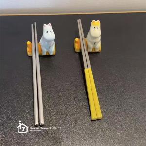 Cartoon Small Hippo Chopsticks Holder Table Decoration Japanese Style Dining Table Accessories Ceramic Material Home Gift