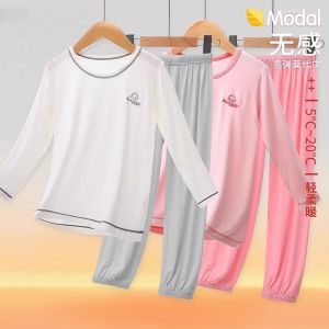 Modal Childrens Sleepwear Spring Summer Home Clothes Boys Underwear Set Teenagers Autumn Clothes Thermal Pants for Kids