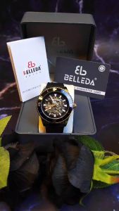 Jam Tangan Pria Belleda 9541 Rubber Original Anti Air Otomatis Movement