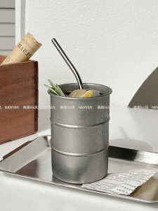 Retro Industrial Style Coffee Cup 304 Stainless Steel Mugs Creative Weathered Outdoor Picnic Cups Nordic Style Adult Use