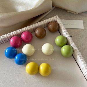 Colorful Bean Earrings Womens Exaggerated Fresh Small Design Sense High-End Feelings Korean Version Dopaamine Ear Jewelry