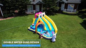 【READY STOCK】 Inflatable Castle Home Outdoor Small Water Park Double Slide Amusement Equipment