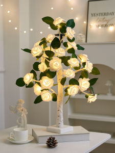 ต้นไม้ดอกกุหลาบ LED สำหรับตกแต่งห้องนอน เรืองแสง ไฟตั้งโต๊ะ เหมาะสำหรับการปีนเขา ที่ประดับตกแต่งแบบเรียบง่ายและโมเดิร์น
