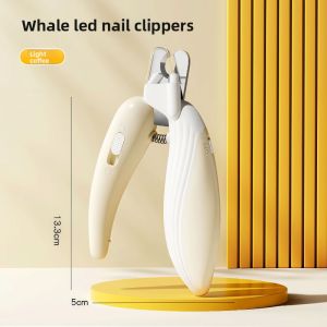 LED Pet Nail Clippers Dog Cat Bloodline Indicator Safety Guard Stainless Steel Blade USB Rechargeable Low Noise Grooming Tool