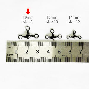 50pcs Brass Black Nickel Plating Three-Prong Connector T-Swivel Sub-Line Splitter Outdoor Fishing Bazi Ring Fishing Accessories