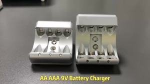 PUJIMAX 4 Slots Smart 9v Battery Charger Aaa AA NiMH NiCd Battery Adapter 1.2v AA AAA Rechargeable Battery 9v Charger for 2A 3A