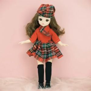 30 Cm 1/6 BJD Doll Winter Dress Set 21 Movable Joint Makeup Cute Girl Brown Eyes Doll With Fashionab