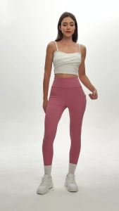 Womens High Waist Yoga Leggings with Pockets Tummy Control Workout Pants Butt Lifting Sports Tights for Gym Running