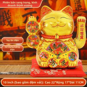 LAIZIXINGXINGDELIPIN | Tượng Mèo Đá May Mắn Chào Đón Tự Động