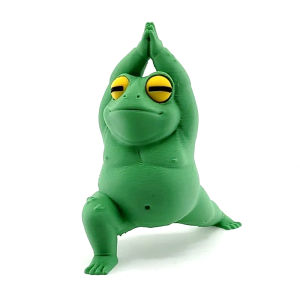 Cute Meditating Frog Figurine 3D Printed Yoga Frog Statue Creative Home Decoration Desk Ornament Relaxing Gift