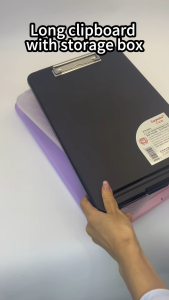 Long File Case Clipboard with Storage Box 9.45x14.17 Waterproof File Clipboard Document Case with Pen Holder for Office Work