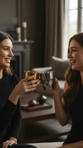 Gelas Stainless Steel 304 Double Wall 330ml Desain Elegan Anti Karat untuk Minuman Panas dan Dingin