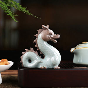 Ruyao Ceramic Dragon Year Home Decorations Living Room Study Entrance Decorative Ornaments Cute Dragon And Phoenix Blessing Small Figurine