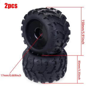 ZD Racing 150-170mm Rubber Tire Wheel Tyre Hub Rim 17mm Hex Set for 1/8 RC Car Monster Truck Redcat HPI Kyosho Hobao Hongnor