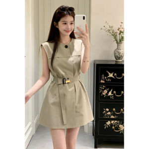 PEIZIXUAN | Sleeveless French Style Work Dress Short Skirt