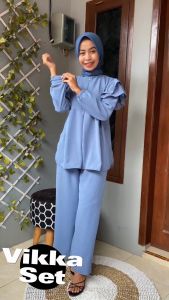 Dedilarise Vikka Setelan Polos Rampel Crinkle Airflow Premium Terbaru 2023
