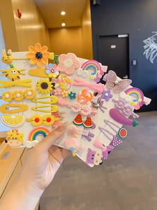 14PCS Hairpins for girls and children cute hairpins hairpins Korean fashion new little girl candy-colored hairpins