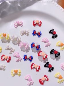 [SET 2 CÁI] Phụ Kiện Trang Trí Móng Tay Hình Nơ Trái Tim Dễ Thương