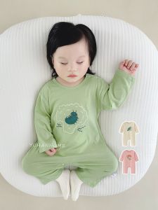 Em Bé Cotton Vải Bông Bộ Đồ Ngủ Dài Tay Mỏng Thoải Mái Home Đồ Ngủ Harem Suit Trẻ Sơ Sinh Mùa Thu Áo Liền Quần Thoải Mái Thoáng Khí Nguyên Chất Cotton Vải Bông