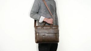 QFDI กระเป๋าผู้ชายแนวนอนกระเป๋าถือธุรกิจหนึ่งไหล่ กระเป๋าผู้ชาย กระเป๋าใส่เอกสาร กระเป๋าผู้ชาย กระเป๋าถือ กระเป๋าถือ คุณภาพ คุณภาพ คุณภาพ