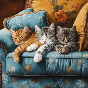 Huacan Diamond Painting Cat Sleeping Diamond Mosaic Animal Landscape New Collection Picture Of Rhinestones