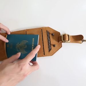 Paspor Holder Travel Bahan Kulit