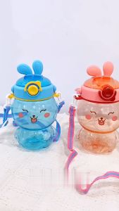 MallMainan-C761 Botol Minum Bayi Gelas Anak Balita Training Cup Baby 535ML / Botol Air Minum Anak Sedotan Karakter Bear Tutup Clip