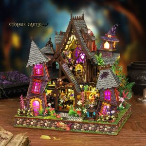 Strange Castle 3D Wooden Puzzle - DIY Miniature House Bookend Unique Gift for Craft Lovers & Home Decoration